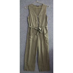 Rails Jumpsuit Women Small Green Coverall Luke Zip Up V Neck Jumper Light EUC